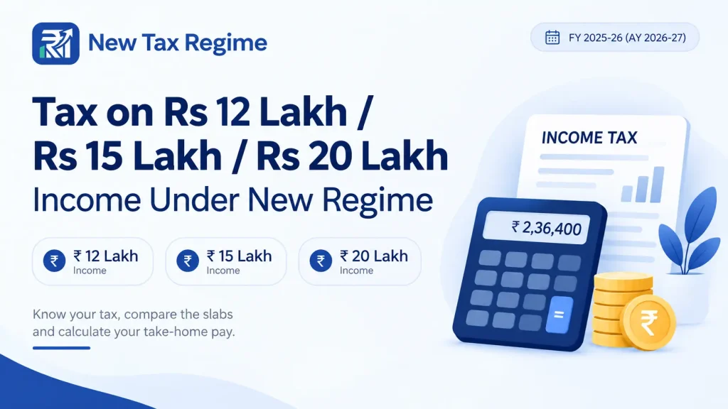 Tax on Rs 12 Lakh / Rs 15 Lakh / Rs 20 Lakh Income Under New Regime Income Under New Regime