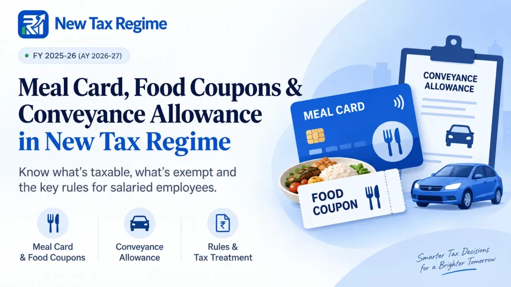 Meal Card, Food Coupons & Conveyance Allowance in New Tax Regime Meal Card, Food Coupons & Conveyance Allowance